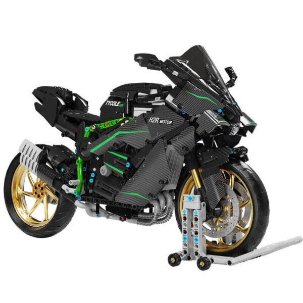 Taigaole T4019 Kawasaki H2R Carbon Fiber-Style Building Block Motorcycle Model - Educational Toy & Display Piece